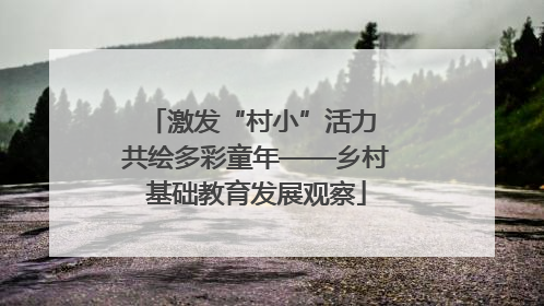 激发“村小”活力 共绘多彩童年——乡村基础教育发展观察