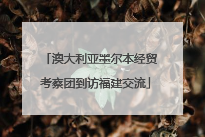 澳大利亚墨尔本经贸考察团到访福建交流