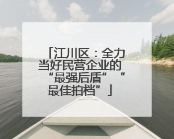 江川区：全力当好民营企业的“最强后盾”“最佳拍档”