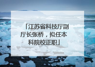 江苏省科技厅副厅长张桥，拟任本科院校正职
