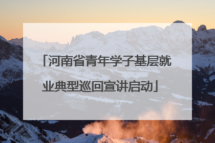 河南省青年学子基层就业典型巡回宣讲启动