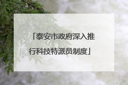 泰安市政府深入推行科技特派员制度