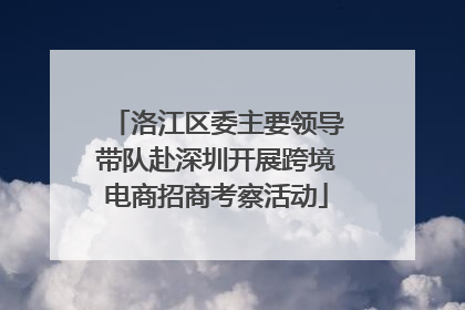 洛江区委主要领导带队赴深圳开展跨境电商招商考察活动