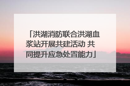 洪湖消防联合洪湖血浆站开展共建活动 共同提升应急处置能力