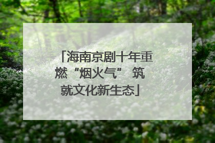 海南京剧十年重燃“烟火气” 筑就文化新生态