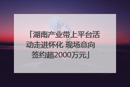 湖南产业带上平台活动走进怀化 现场意向签约超2000万元