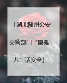 湖北随州公安交管部门“摆摊儿”话安全
