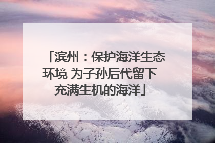 滨州：保护海洋生态环境 为子孙后代留下充满生机的海洋