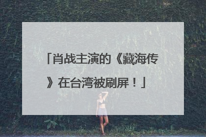 肖战主演的《藏海传》在台湾被刷屏！