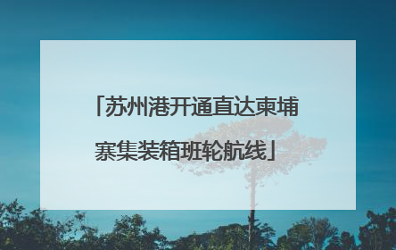 苏州港开通直达柬埔寨集装箱班轮航线