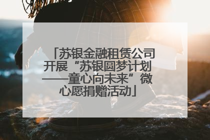 苏银金融租赁公司开展“苏银圆梦计划——童心向未来”微心愿捐赠活动