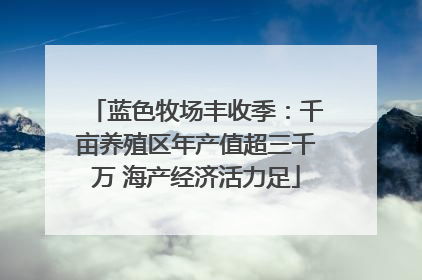 蓝色牧场丰收季：千亩养殖区年产值超三千万 海产经济活力足