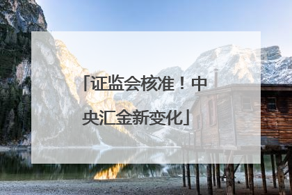 证监会核准！中央汇金新变化