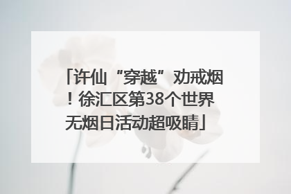 许仙“穿越”劝戒烟！徐汇区第38个世界无烟日活动超吸睛