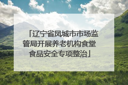 辽宁省凤城市市场监管局开展养老机构食堂食品安全专项整治