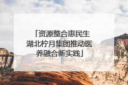资源整合惠民生 湖北柠月集团推动医养融合新实践