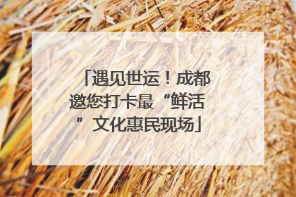 遇见世运！成都邀您打卡最“鲜活”文化惠民现场