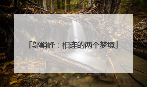 邬峭峰：相连的两个梦境