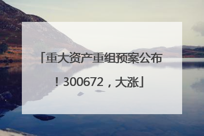 重大资产重组预案公布！300672，大涨