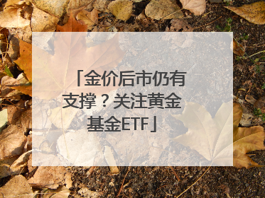 金价后市仍有支撑？关注黄金基金ETF