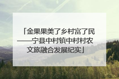 金果果美了乡村富了民——宁县中村镇中村村农文旅融合发展纪实