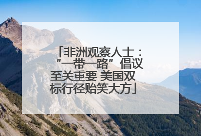 非洲观察人士：“一带一路”倡议至关重要 美国双标行径贻笑大方