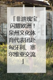 非遗瑰宝闪耀欧洲！泉州文化体育代表团赴匈牙利、塞尔维亚交流
