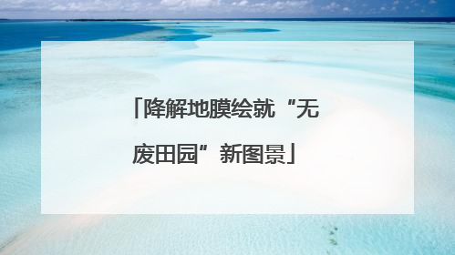 降解地膜绘就“无废田园”新图景