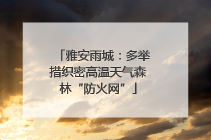 雅安雨城：多举措织密高温天气森林“防火网”