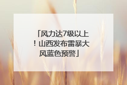 风力达7级以上！山西发布雷暴大风蓝色预警