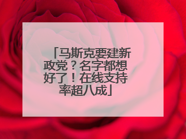 马斯克要建新政党？名字都想好了！在线支持率超八成