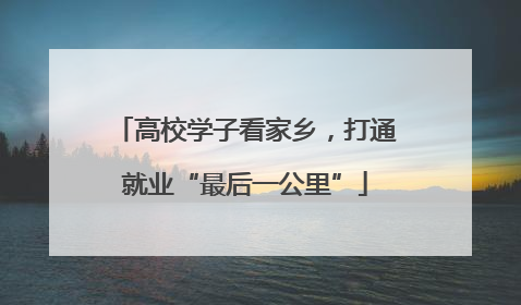 高校学子看家乡，打通就业“最后一公里”
