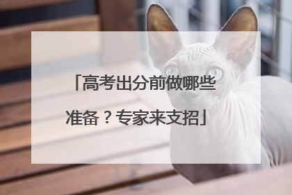 高考出分前做哪些准备？专家来支招