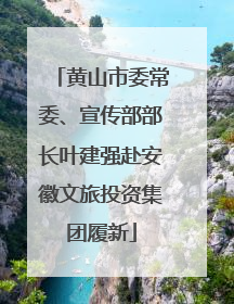 黄山市委常委、宣传部部长叶建强赴安徽文旅投资集团履新