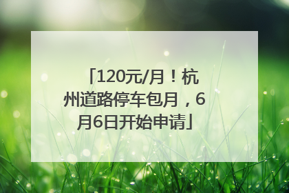 120元/月！杭州道路停车包月，6月6日开始申请