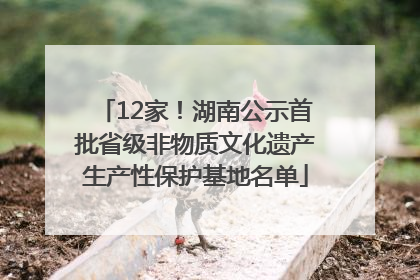 12家！湖南公示首批省级非物质文化遗产生产性保护基地名单