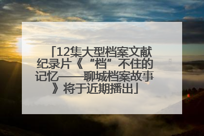 12集大型档案文献纪录片《“档”不住的记忆——聊城档案故事》将于近期播出
