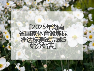 2025年湖南省国家体育锻炼标准达标测试完成5站分站赛