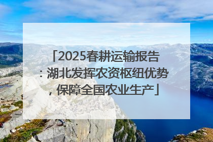 2025春耕运输报告：湖北发挥农资枢纽优势，保障全国农业生产