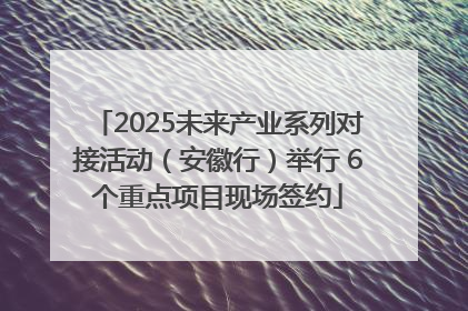2025未来产业系列对接活动（安徽行）举行 6个重点项目现场签约