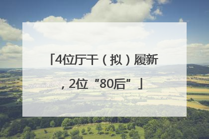 4位厅干（拟）履新，2位“80后”