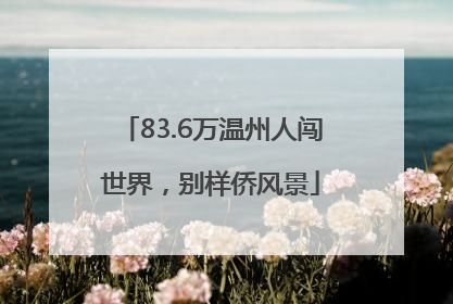 83.6万温州人闯世界，别样侨风景