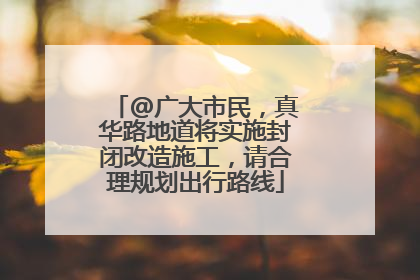 @广大市民，真华路地道将实施封闭改造施工，请合理规划出行路线