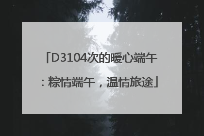 D3104次的暖心端午：粽情端午，温情旅途
